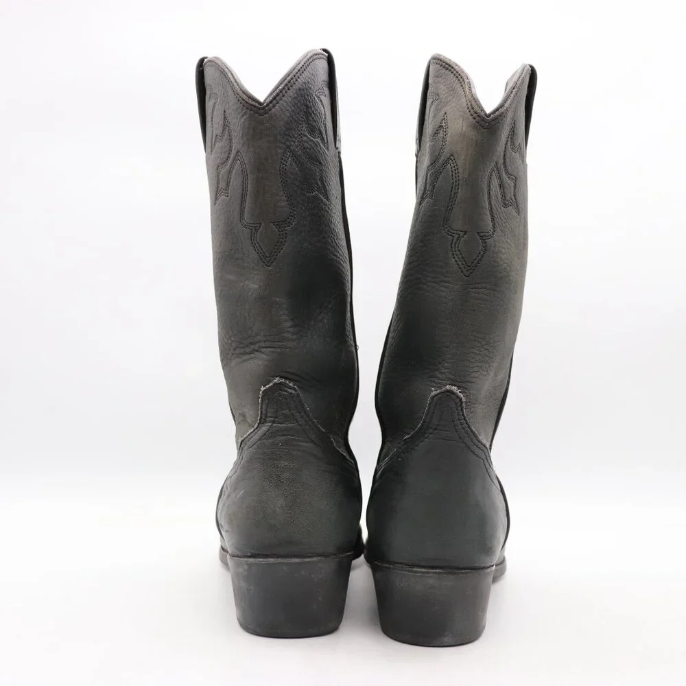 Ariat Stampede A-2 Men's Size 10 Black Leather Cowboy Wester Pull On Boots - Picture 5 of 10